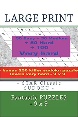 Large Print Star Classic Sudoku Fantastic Puzzles 9 X - 