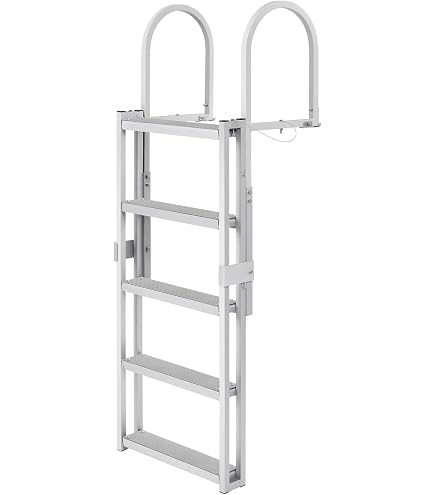 Rotating Ladder Aluminum Swing Up Ladder JIF Marine 7-Step Rotating Dock Ladder ...