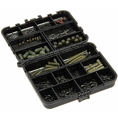 NGT Terminal Tackle Set - 175pc Carp Rig Accessory Box - INCLUDES 175 Pieces of Rig Bits