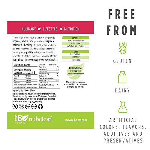 Nubeleaf Lime Juice Powder - Non-GMO, Gluten-Free, Raw, Organic, Vegan Source of Antioxidants & Vitamin C - Single-Ingredient Nutrient Rich Superfood for Cooking, Baking, Smoothies (6oz) - Thumbnail 3