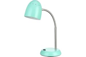 CONCA Eye-Caring Table Lamp of Simple Designs Home E26 Led Screw Basic Metal Desk Lamp with Flexible Gooseneck Hose Neck Study Lamp for Bedroom Office Living Room Convenient On/Off Switch(Green)