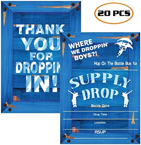 Gaming Kids Party Invitation Cards 20 High Quality Invitations with Envelopes For Video Gamer Kids Teenagers Party Gamer Video Birthday Supplies