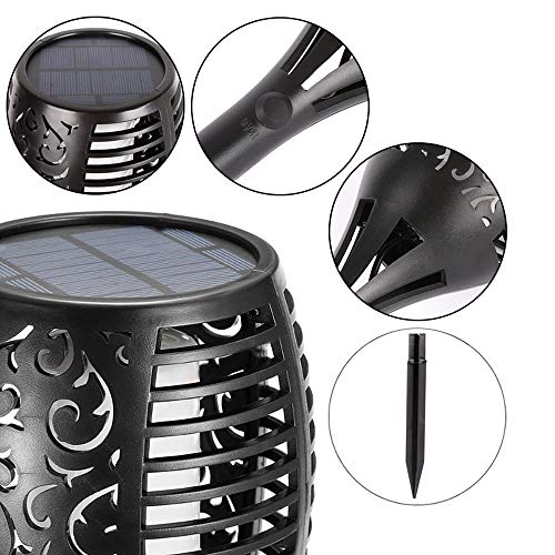 BAXIA TECHNOLOGY Solar Flame Lights, Waterproof Flickering Flames Torch Lights Outdoor Solar Torches Lighting Dusk to Dawn Auto On/Off Security Torch Light for Garden Decoration and Pool 4 Packs.