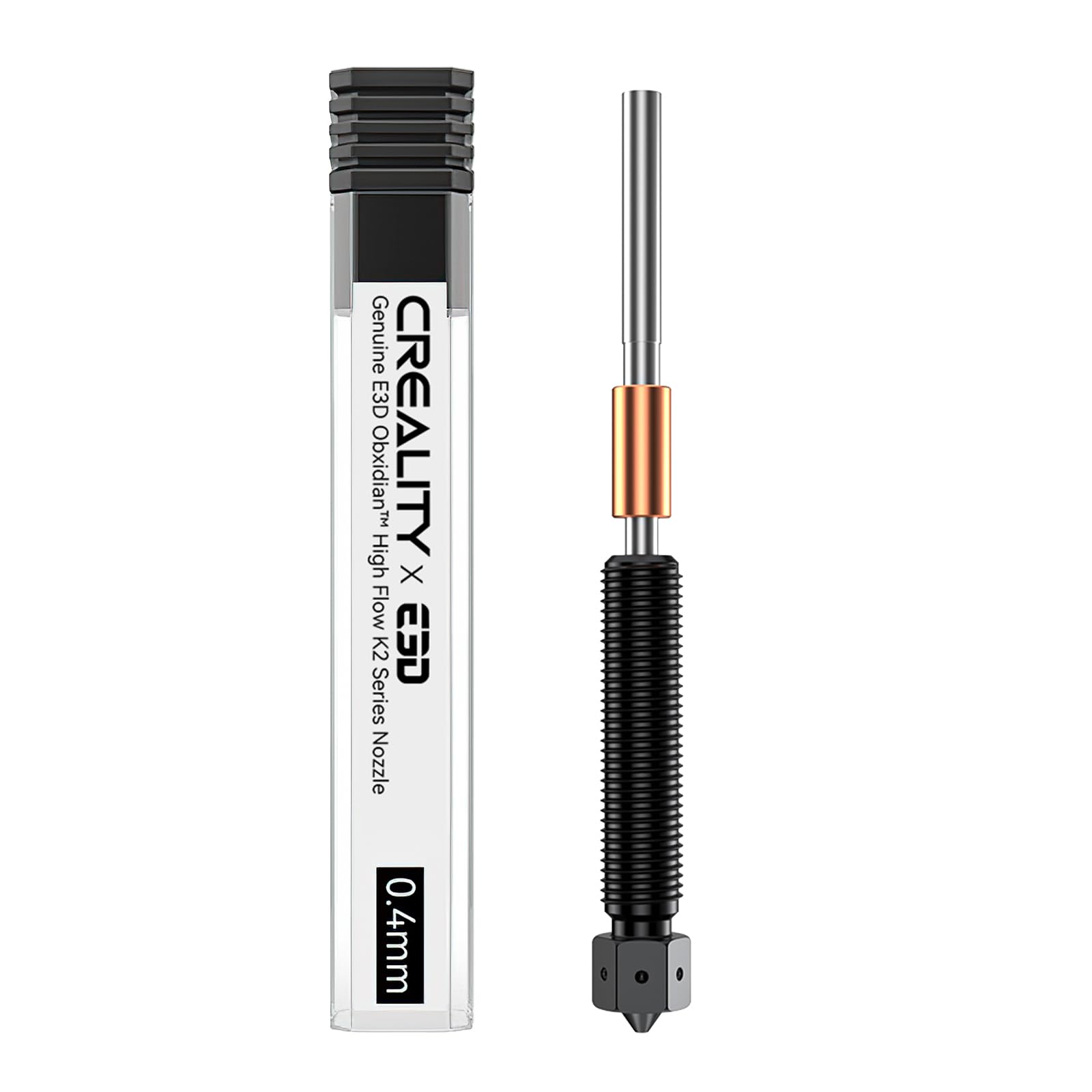 Photo 1 of Creality Official K2 Plus Nozzle 0.4mm, E3D ObxidianTM High Flow Nozzle, Hardened Steel Nozzle with Multi-Channel Design, 600mm/s High-Speed Printing for Creality K2 Plus, K2 Pro, K2 3D Printer