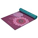 Gaiam Premium Print Reversible Yoga Mat, Kiku, 6mm
