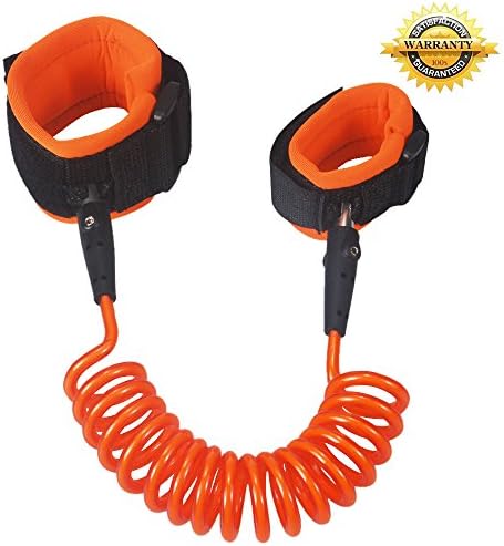 Kaerdun Outdoor Safety Child Leash Keep Kids Safe Wrist Harness with Velco for Toddlers Babies &amp; Kids child 4.9ft (Orange)