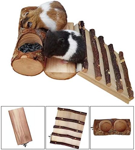 fllyingu Hamster Wooden Toys, Small Animal Chew Toy, Hamster Ramp Tree Trunk Tunnel Tube Toy For Chinchillas Guinea Pigs Dwarf Mouse Rat Mice Small Animal
