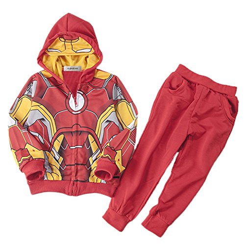 StylesILove Young Kids Super Hero 2PC Costume Hoodie Jacket and Pants