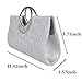 FASHIONROAD Fashion Road Womens Luxury Evening Wedding Party Purse Clutch Rhinestone Satin Pleated Handbag Wallet Silver
