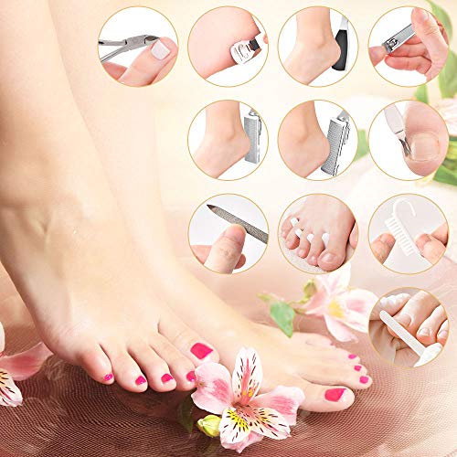 Foot File Set, BASEIN 22 in 1 Professional Pedicure Sets for Feet, Foot