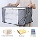 Lifewit Set of 3 Large Clothes Storage Bag for Comforters, Blankets, Bedding, Pillow, Breathable Foldable Closet Organizer with Clear Window, Grey