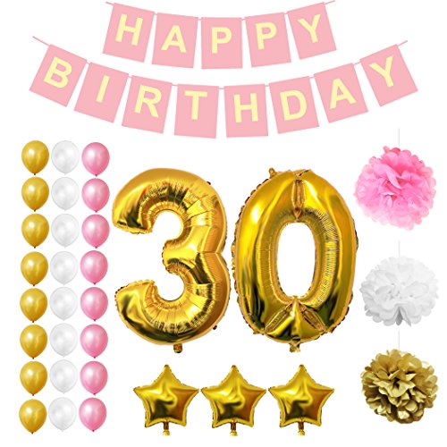 30th happy birthday party balloons, supplies & deco…