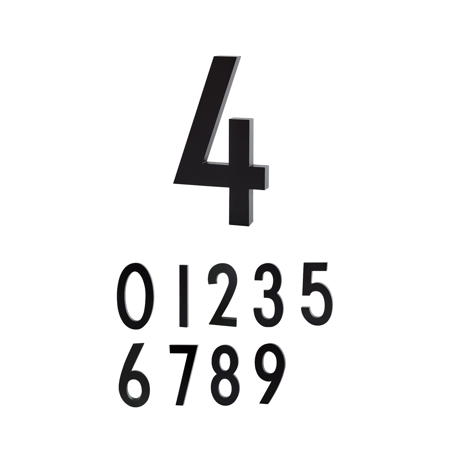 Design Letters Aluminium Floating House Number (Available in 0-9) | 10 cm | Easy to install house number plaques for wall | Door number suitable for indoor or outdoor use | Black