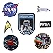 TENNER.LONDON Set of 7 Iron on/Sew On Astronaut Embroidered Patch Space Agency Applique Space Explorer Craft Embroidery Motif Transfer 7 Set Astronaut