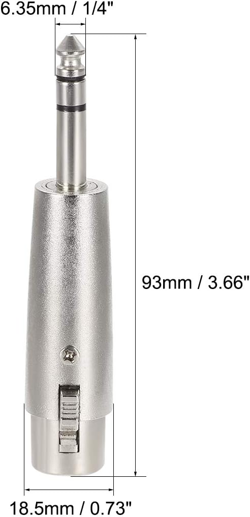 sourcing map XLR Female to 1/4" Male TRS Adapter,Gender Changer - Image 3