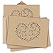 Kraft Leaves Love And Thanks Note Card Pack / 36 Leaf Wreath Thank You Greeting Cards And Kraft Envelopes / 3 1/2