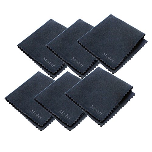 Mcsher Microfiber Cleaning Cloths - 6 Pack, Black, 7.5 x 7.5 Inches (19cm x 19cm)