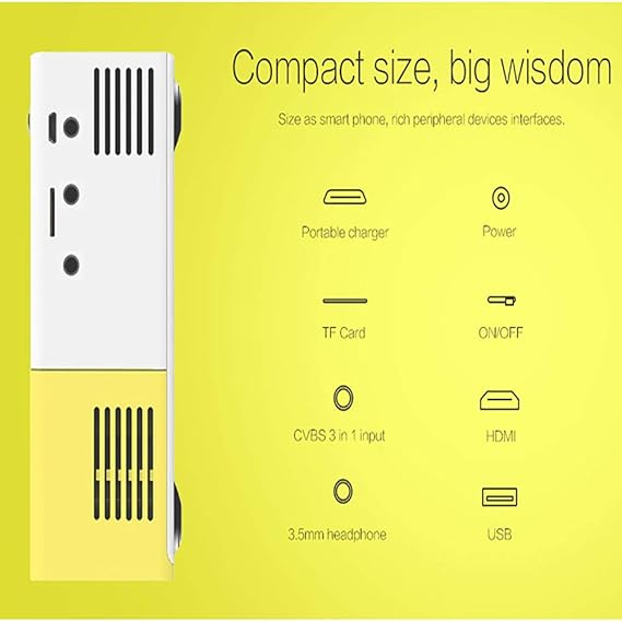 QLPP Full HD Movie Projector, Cube Pico con 80