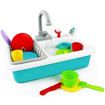 Nuheby Cucina Giocattolo Per Bambini 3 4 5 Anni Giochi Di Ruolo Lavandino Da Cucina Set Con Rubinetto Dellacqua Regalo Per Bambini Ragazzi Ragazze