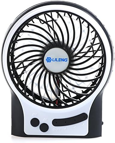 FunCase Portable Mini USB fan with Upgrade 2200mAh Battery Internal and Side Light, Adjustable 3 Speeds, Personal Cooling Fan for Traveling,Boating,Baby Stroller,Fishing,Camping (Black)