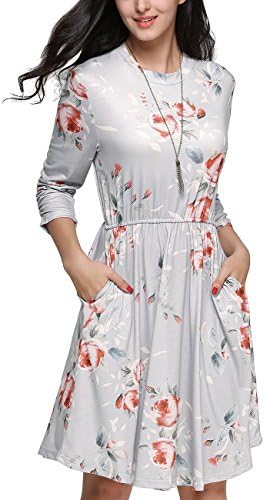 Girl2Queen Women's Casual Dress Long Sleeve Maxi Casual Dress with Pocket