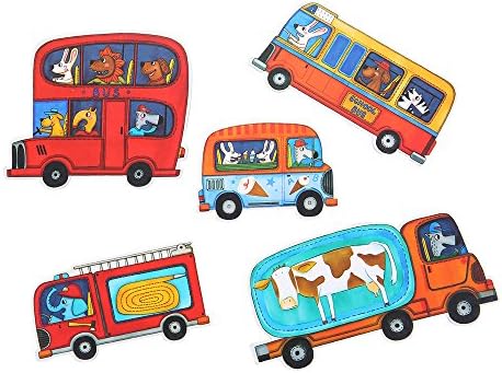 Mideer Car Educational Teaching AIDS Puzzles - Larger Cartoon Traffic Story Illustrations Cardboard Learning Preschool Children Jigsaw Puzzles Toys Exquisite Packaging For Gift