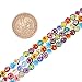 NBEADS 5 Strands 6mm Random Mixed Color Handmade Millefiori Lampwork Glass Beads, Abacus Smooth Loose Beads for Bracelet Jewelry Making, 1 Strand 16