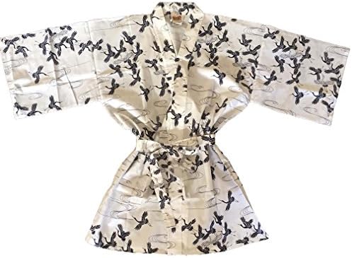 Crane Design Hapi Coat (Short Kimono)