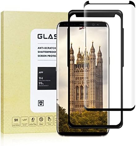 Hoperain sai404 Galaxy S8 Glass Screen Protector [Case Friendly] [Tray Installation] 3D Curved Tempered Glass Screen Protector for Samsung Galaxy S8(Black).