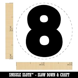 Fun Bold Font Letters and Numbers Rubber Stamp for