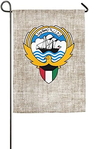 Loveoorheebe Home Garden Flag Coat Of Arms Of Kuwait Polyester Flag Indoor/Outdoor Wall Banners Decorative Flag Garden Flag 1827inch