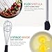 Kitchen Eight Five Set of 8 Kitchen Utensils- Nonstick, Heat Resistant Stainless Steel & Silicone Cooking Spatulas- Includes Tongs, Serving Spoon, Pasta Server, Ladle, Whisk, 2 Spatulas, Strainer