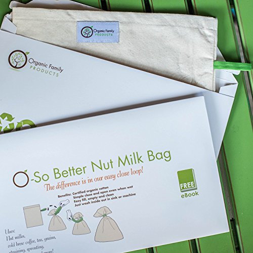 Organic Cotton Nut Milk Bag - Super Smooth Almond Milk Maker - No Seam Bottom, Drawstring Free - Reusable Food Strainer for Yogurt, Cheese Cloth, Juice, Tea, Coffee & More - Natural and Eco-Friendly - Thumbnail 5