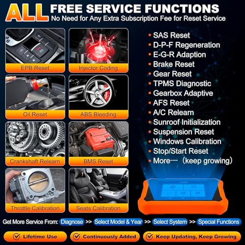 LAUNCH X431 OBD2 Elite V2.0 for Toyota Complete Bidirectional Diagnostic System, 50+ Special Functions, ECU Coding, Battery Adaption, Lifetime Update, OBDII Code Reader French