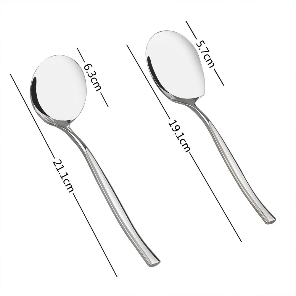 Vareone 4 Pieces Serving Spoons Set, Includes 2 Large Buffet Serving Spoons and 2 Soup Ladle Spoon Serving Ladles - Image 5