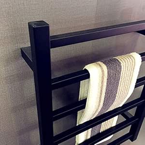 Toallero eléctrico negro, Calentador de toallas de lujo, Toallero