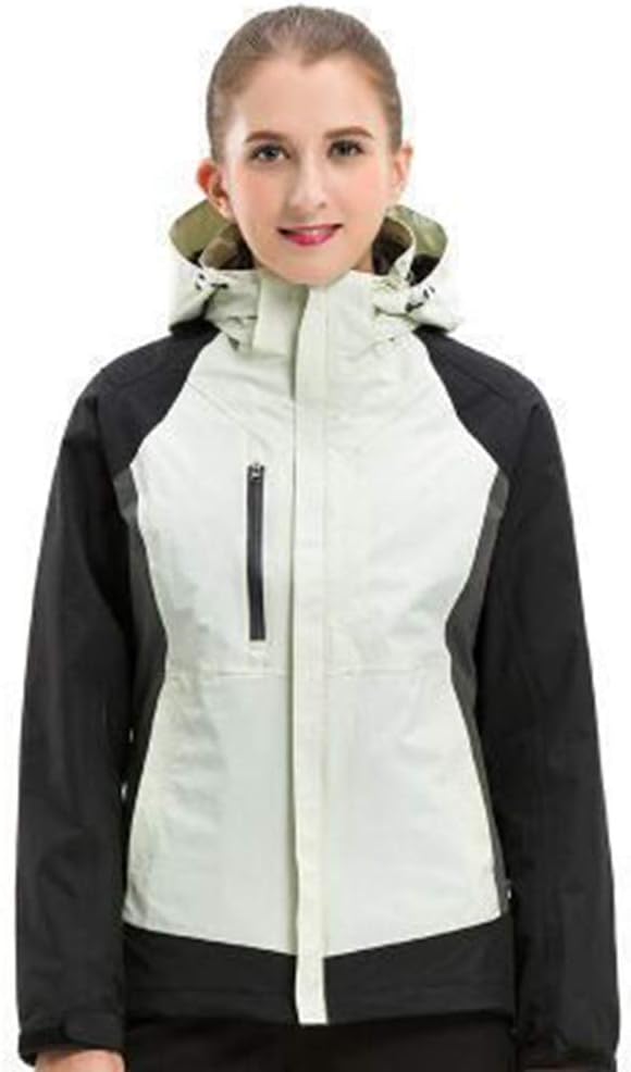 KANGJIABAOBAO Ski Jacket Women's Ski Jacket Winter Jacket Waterproof Mountain Coat Windproof Hooded With Inner Coat For Women Winter Coats (Color : White, Size : XXL)