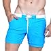 Taddlee Men Swimwear Solid Basic Long Swim Boxer Trunks Board Shorts Swimsuits, Blue, Medium