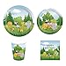 CC HOME Jungle Theme Birthday Party Supplies Sets,Wild One Birthday Supplies Pack - Serves 16 - Includes Plates, Cups and Napkins. Safari Animal Party Decorations,Supply Tableware Set Kit for Zoo Animal,Forest Animals Baby Shower or Birthday Party Supplies Favor