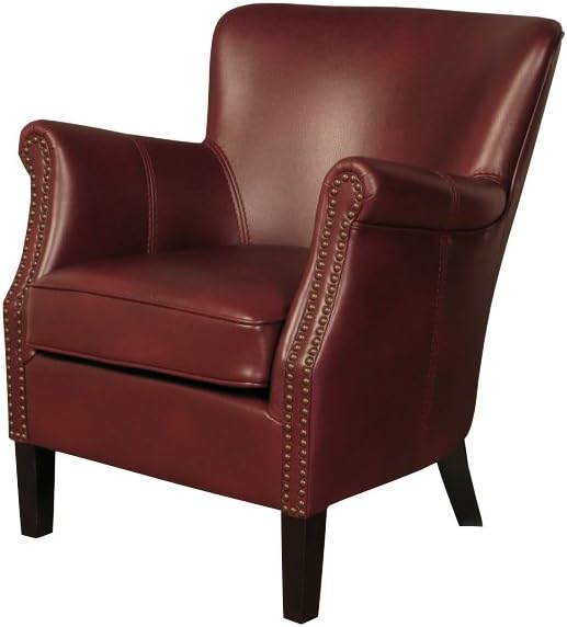 Henley Modern Leder Sessel Leder Air Kamin Sessel Burgund Finish Burgund Wohnzimmer Mobel Amazon De Kuche Haushalt