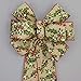 Holly Berry Rustic Linen Christmas Wreath Bow in 2 Size Options
