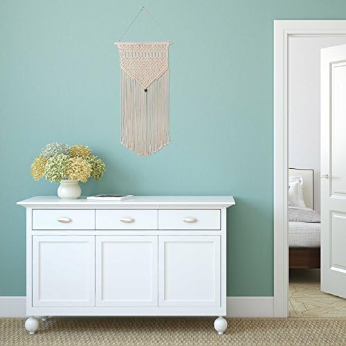 Macrame Wall Art |100% Organic Natural Handmade Yarn Macrame Wall Hanging | Perfect Tapestry Decor for Bedroom, Dorm, Living Room, Nursery |14 inch W x 33 inch L | 'Bindu'