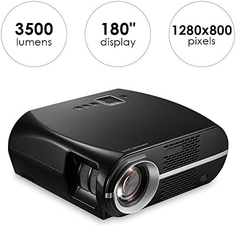 GP100 Video Projector 3500 Lumens, Mesuvida LCD Projector 1080P Full-HD Multimedia Home Theater Projector Support HDMI USB VGA AV Audio Out for Home Movie Video Games Backyard Cinema