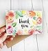 Thank You Cards Floral Set | 36 Flower Thank You Notes with Kraft Envelopes | Blank Inside | Perfect for Baby Showers, Weddings, Bridal Showers, Women, and Business | By Angie Makes
