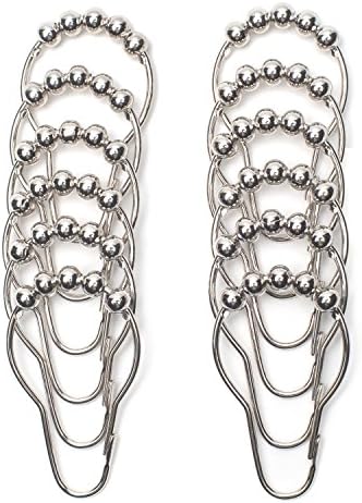 ABrand Shower Curtain Hooks Rings 100% Stainless Steel Polished Chrome Set of 12