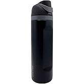 24oz Insulated Stainless Steel Water Bottle with Straw for Sports and Travel, BPA-Free Sports Water Bottle (dark black)