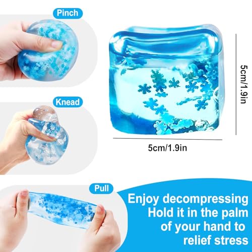 Stress Balls for Adults, Stress Cube Fidget Toys, Desktop Enhanced Grip Strength Squeeze Toys, Square Shape Stress Cube Stress, for Halloween, Christmas, Party Favors, Stocking Stuffers