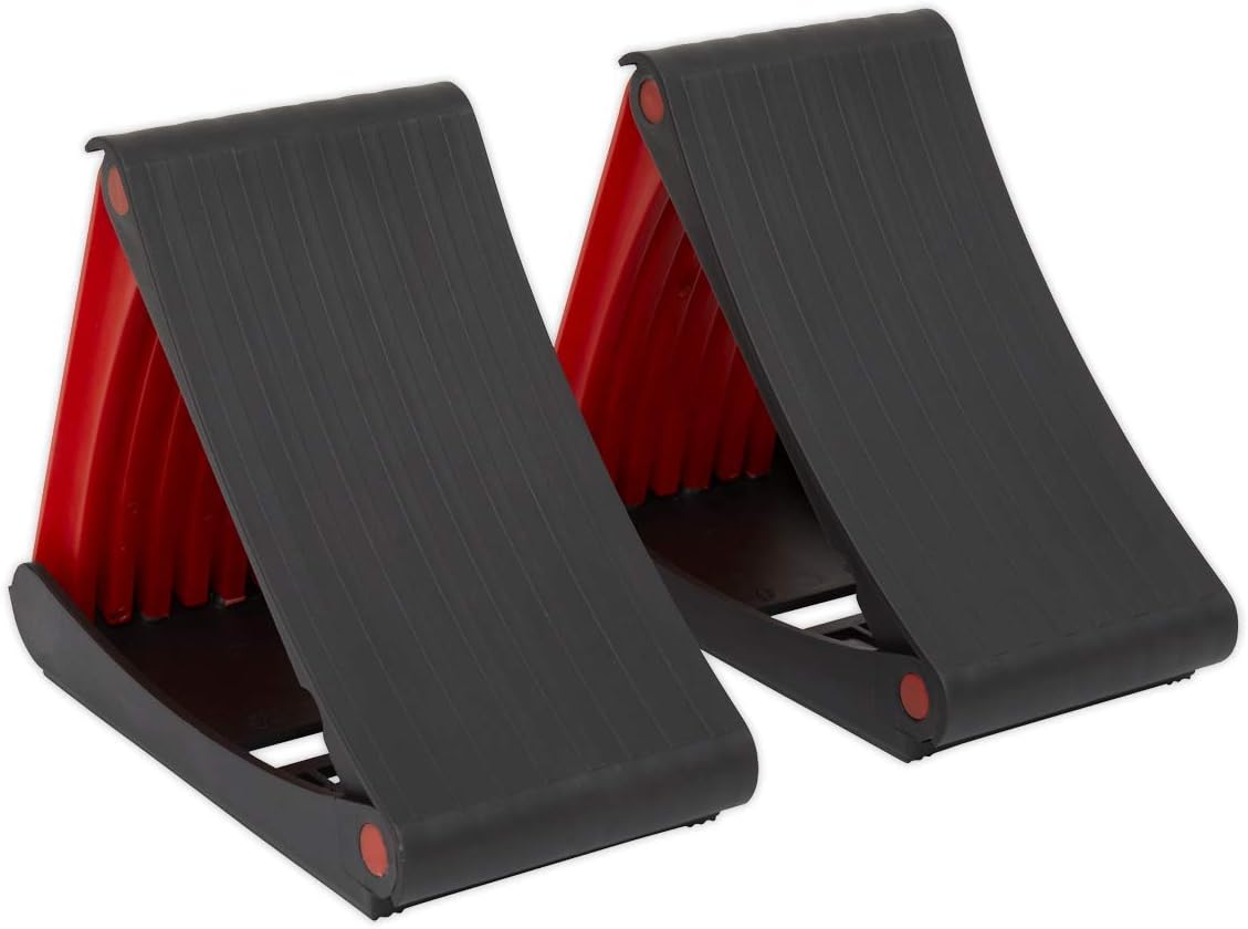 Sealey WCF01 Folding Wheel Chocks - Pair, Multi-Colour
