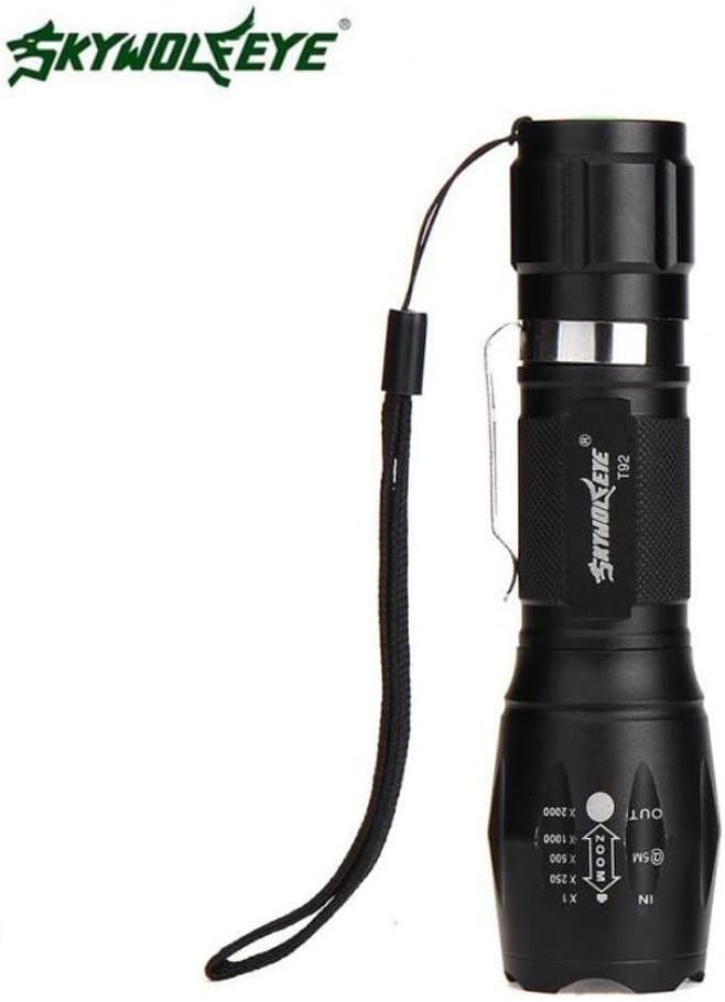 CASTNOO Tactical Flashlight, 5 Modes 500 Lumen Zoomable T6 Led Flashlight Torch with Clip,3 AAA Battery/18650 Battery(Not Included)