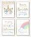 Brooke & Vine Unicorn Rainbow Girls Room Wall Decor Art Prints - (UNFRAMED 8 x 10) - Tween Posters for Home, Bedroom, Dorm, Office, Cubicle, Desk (Unicorn Rainbow)